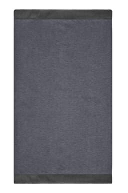 A grey scarf with a contrasting darker border, featuring a logo. It is a promotional product named "Winter X-Tube."