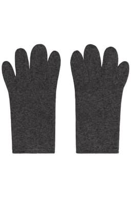 Fleece gloves in dark grey, featuring a classic design with five-fingered styling. Includes a logo.