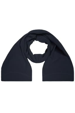 A microfleece scarf in dark navy, featuring a soft and cozy fabric with no visible logos.