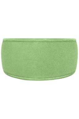 A green Thinsulate™ headband with a soft, smooth texture and a simple design.
