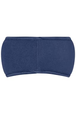 A navy Thinsulate™ headband with a smooth, seamless design suitable for cold weather. It has a branded logo.