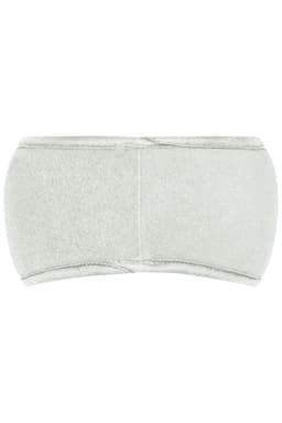 A grey Thinsulate™ headband with a smooth texture and a simple design, featuring a logo.
