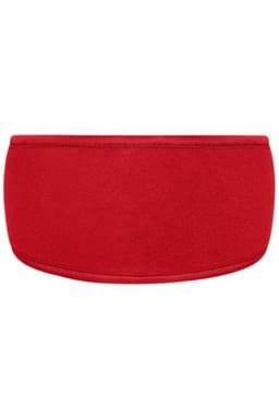 A red Thinsulate™ headband featuring a simple and smooth design, with a logo on the side.