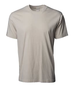 A light beige Premium Pigment Dye T-Shirt displayed on a plain background. It features a logo on the label.