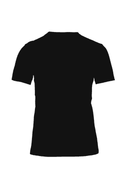 A black women's t-shirt with a fitted design, featuring short sleeves and a round neckline.