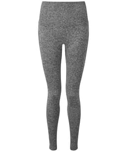 Ribbed seamless sport leggings in a dark grey colour, featuring a high waist and full-length design.