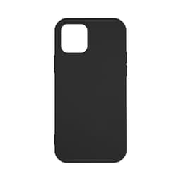 A black TPU iPhone case with a slim profile and a logo on the back.