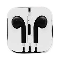 Black Razor Cabled Earphones neatly stored in a white case, featuring a control panel in the centre.