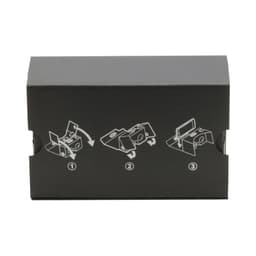 A black box featuring instructional illustrations for assembling virtual reality glasses. It has a design with flaps for easy access.