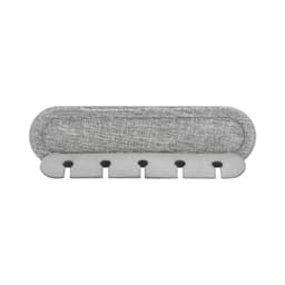A grey Cabledock Eco Cable Organiser with multiple slots for tidy cable management. Features branding.