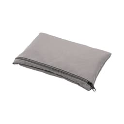 A grey eco-friendly bag with a zip closure, featuring a subtle texture and a small logo.