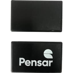 A black credit card-sized mint card with a logo on one side. The card is smooth and rectangular in shape.