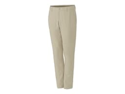 Light beige sport pants with a fitted design, featuring a waistband and a subtle logo.