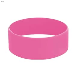 A pink silicone wristband with a smooth finish, suitable for events and exhibitions.
