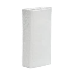 A pack of white paper tissues stacked neatly. The product features a textured surface and has a branded logo.