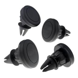 A set of four black car mobile holders designed to clip into air vents, featuring a simple, minimalist design.