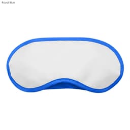 A royal blue sleep eye mask with a white front, featuring a stitched edge and a logo.