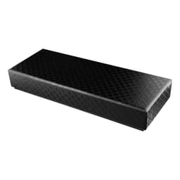 A sleek black gift box with a textured pattern, designed for storing premium metal pens.