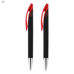 Aster Signature Pen Gift Set featuring two pens in black with red accents. Includes branding on the pens.