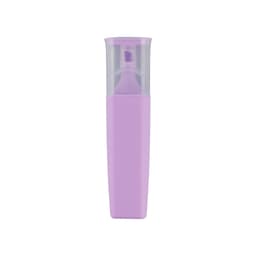 A highlighter with a clear lid and a lavender casing, featuring a brush tip for easy application.