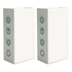 A white box set featuring green designs, containing paper soap and a bottle, ideal for hampers.