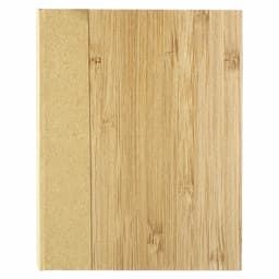 A bamboo sticky note pad with a textured bamboo cover. Features natural bamboo tones and a minimalist design.