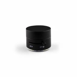 A black adjustable magnetic mobile stand with a rounded design and a sliding switch for on and off functions.