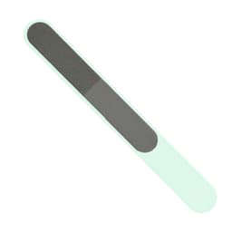 A mint green nail file featuring a smooth and textured surface, ideal for nail care.
