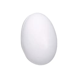 A white stress egg with a smooth, oval shape, designed for stress relief. It has a simple, unbranded appearance.