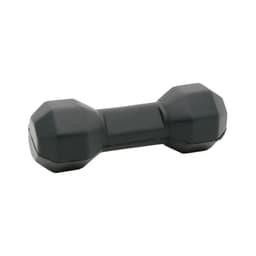 A black stress dumbbell with a geometric design, featuring a compact and portable shape.