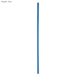 A stainless steel straw in blue, measuring 6mm x 215mm, features a sleek, straight design.
