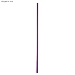 A purple stainless steel straw measuring 6mm x 215mm, displayed vertically against a white background.