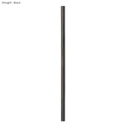 A stainless steel straw in black, measuring 8mm x 215mm. The image features a logo.