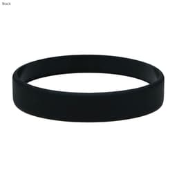 A black silicone wristband with a smooth texture, designed for exhibitions and events.