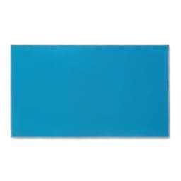 A promotional water product in a vibrant blue colour, featuring a simple design with a logo.