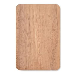 A wooden board with a smooth, natural finish, displaying a light brown colour and subtle grain patterns.