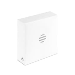 A plain white box with a logo in the centre. The box has a sleek, minimalist design.