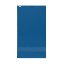 A drink bottle in blue with a sleek design and a logo on the side.