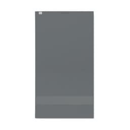 A drink bottle in a sleek grey colour, featuring a minimalistic design and a logo at the top.