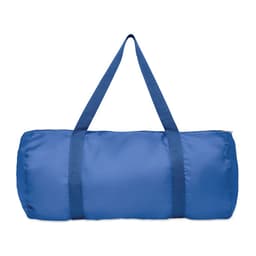 A blue duffel bag with two sturdy handles for easy carrying.