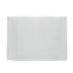 A transparent white document folder with a smooth finish and fold lines. It features a logo on the front.