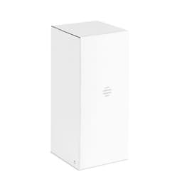 A white product box with a subtle logo. It has a rectangular shape and a clean, minimalist design.