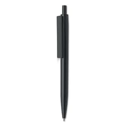 A black pen with a clip, presented in a vertical position against a light background.
