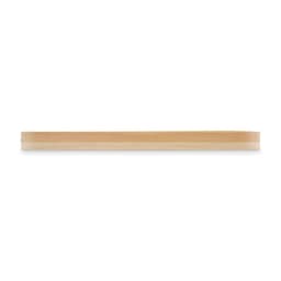 A wooden shelf in a light natural finish, showcasing a smooth, streamlined design. It has subtle markings and grain.