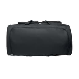 A black duffel bag with a zip closure and two carrying handles. The bag features a simple, sleek design.