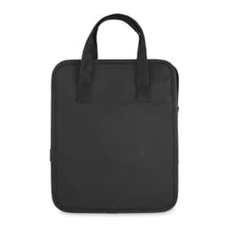 A black organiser bag with two handles and a zip closure. It features a simple, sleek design.