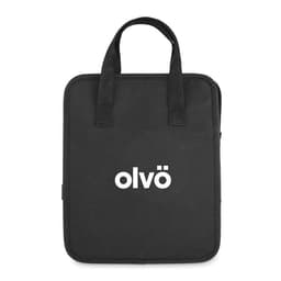 A black organiser bag with two handles and a logo on the front.