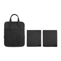 A black organiser bag with two matching black pouches, featuring a top handle and a front pocket.