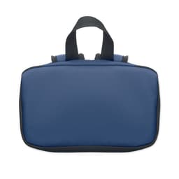 A navy blue insulated bag with a black trim and two handles on top. It has a plain design with no visible text.