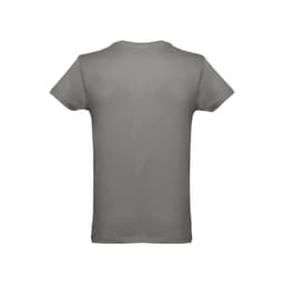 A grey men's tubular cotton T-shirt with a simple design and no visible branding.